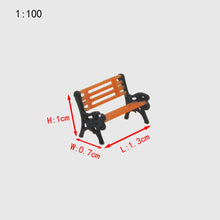 Load image into Gallery viewer, 10pcs 1:30/50/75/100/150 Scale Miniature Park Bench Chairs for Diorama Scenes, Model Railway Layouts, Garden and Architecture Craft Projects