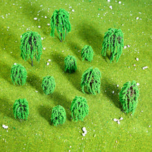 Load image into Gallery viewer, 20 pcs 5-9.5cm Mixed Miniature Willow Tree Models Train Railway Accessories Forest Fairy Garden Landscape Terrarium Diorama Craft Supplies