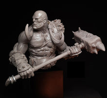 Load image into Gallery viewer, Orc Monster Warrior Drogor Unpainted Resin Bust Figure 1/10 Scale Unassembled Model