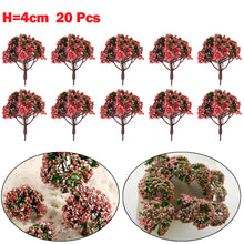 Load image into Gallery viewer, 20 pcs 4cm Miniature Pink Flowering Tree Models Train Railway Accessories Forest Fairy Garden Landscape Terrarium Diorama Craft Supplies