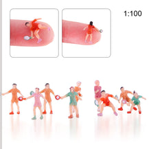 Load image into Gallery viewer, 15pcs Miniature Sports Figures 1:50-100 Scale for Diorama Scene Layout Craft Supplies