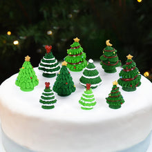 Load image into Gallery viewer, 12pcs Mini Resin Christmas Trees, Tiny Fairy Garden Decorations, Miniature Model Trees for DIY Crafts, Terrarium, Moss, or Holiday Displays