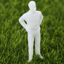 Load image into Gallery viewer, 100 pcs Miniature Standing Passenger Seated People 1:100 Unpainted Figure HO Scale Model Railway Scenery Layout Accessories Diorama Supplies