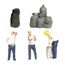 Load image into Gallery viewer, Miniature Carrier Worker Are Carrying Sack Scene 1:64 Handpaint Figure Models Toys Landscape Layout Scene Accessories Diorama Supplies