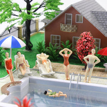 Load image into Gallery viewer, 20pcs Miniature Swimming People Figures, 1:48 Scale O Gauge Diorama Craft Supplies