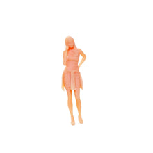 Load image into Gallery viewer, Miniature Standing Woman People Unpainted Figure 1:64 Model Street Building Scene Layout Accessories Diorama Supplies