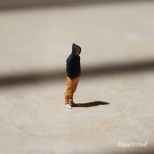 Load image into Gallery viewer, Miniature Man in Hoodie Jacket People Unpainted Figure 1/87 1/64 Model Street Building Landscape Scenery Layout Accessories Diorama Supplies