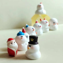 Load image into Gallery viewer, 9pcs Mini Christmas Snowman Figurines Cute Winter Miniatures for Fairy Garden, Dollhouse, Terrarium, Bonsai, DIY Crafts & Holiday Decor