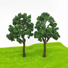 Load image into Gallery viewer, 2pcs HO Scale 1:87 Green Trees 110mm Tall with Pins, Model Train Scenery Trees for Dioramas, Railway Layout, Landscaping & Miniature Crafts