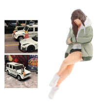 Load image into Gallery viewer, Miniature Sitting Woman in Jacket People Figure 1:64 Model Sand Table Scenery Building Street Landscape Accessories Toys Diorama Supplies