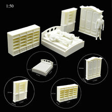 Load image into Gallery viewer, 26 pcs Miniature Furniture People Blank Unpainted Models 1:50 Scale DIY Room Building Layout Dollhouse Terrarium Diorama Craft Supplies