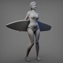 Load image into Gallery viewer, Cute Surfer Girl Unpainted Resin Figure 1/35 1/24 Scale Unassembled Model