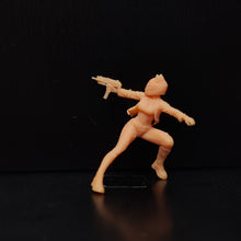 Load image into Gallery viewer, Motorcycle Biker Girl Shooting Miniature Unpainted Figure 1/64 1/43 Scale Model Street Building Scene Layout Accessories Diorama Supplies