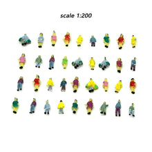 Load image into Gallery viewer, Miniature People Figures 1:300 Scale Model Figures Craft Supply for Diorama Railway Architecture Projects (25pcs)