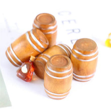 Load image into Gallery viewer, 6 pcs 4cm Miniature Wooden Wine Barrels Beer Keg Cask Bucket Model DIY Scenery Dollhouse Landscape Terrarium Diorama Craft Supplies