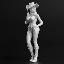 Load image into Gallery viewer, Sexy Cowgirl Unpainted Resin Figure 1/35 1/24 1/12 Scale Unassembled Model