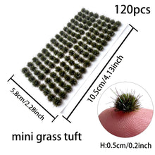 Load image into Gallery viewer, 120pcs 5mm Static Grass Tufts Miniature Scenery for Dioramas Railway Wargaming Dollhouse Fairy Garden and Terrariums