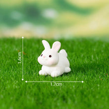 Load image into Gallery viewer, 5/10 pcs Miniature Cute Bunny Rabbit Figure Model DIY Scenery Dollhouse Landscape Fairy Garden Accessories Terrarium Diorama Craft Supplies