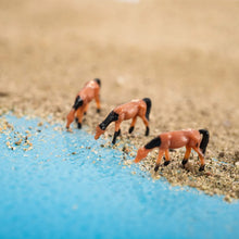 Load image into Gallery viewer, 25 pcs Miniature Horse Farm Animal 1:150 Figures N Scale Models 6 Poses Landscape Garden Scenery Layout Scene Accessories Diorama Supplies