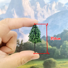 Load image into Gallery viewer, 50 pcs 4cm Miniature Green Tree Models HO Scale Train Railway Layout Accessories DIY Landscape Dollhouse Terrarium Diorama Craft Supplies