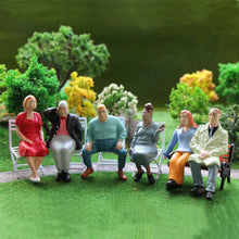 Load image into Gallery viewer, 6pcs Miniature Seated People Figures 1:25 Scale for DIY Diorama & Model Train Scenery