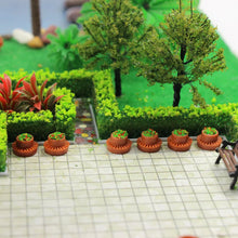 Load image into Gallery viewer, 12pcs Miniature Round Flowerbed Set N HO OO O Scale Model Park Border Parterre Garden Decor for Railway Diorama Scene Craft Supplies
