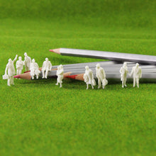 Load image into Gallery viewer, 100 pcs Miniature Standing Passenger Seated People 1:87 Unpainted Figure HO Scale Model Railway Scenery Layout Accessories Diorama Supplies