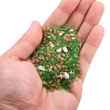 Load image into Gallery viewer, 30g Static Grass Cluster Powder with Stones and Leaves for Diorama Railway Scene Building Sand Table Landscape Decoration Craft Supply