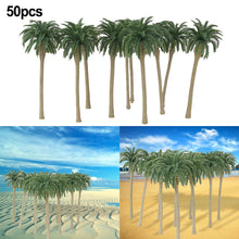 Load image into Gallery viewer, 50 pcs 7cm Miniature Coconut Palm Tree Models N HO Scale Railway Layout Accessories DIY Landscape Dollhouse Terrarium Diorama Craft Supplies
