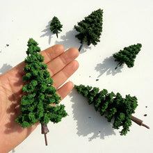 Load image into Gallery viewer, 40pcs Miniature Pine Trees Model 4–12cm for Railway Scenery, Diorama Landscape Supplies