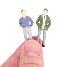 Load image into Gallery viewer, 100pcs 1:50 Scale Miniature People Figures, Painted Standing & Sitting Model Characters for Dioramas, Train Layouts, Architecture Scenes
