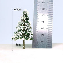 Load image into Gallery viewer, 5pcs Miniature Snowy Pine Trees 5-13cm for Model Railway Diorama Scenery Terrain Landscape