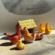Load image into Gallery viewer, 10pcs Mini Chick Family Resin Figurines, Cute Farm Animal Miniatures for Fairy Garden, Dollhouse, Terrarium, Bonsai, DIY Crafts & Décor