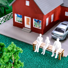 Load image into Gallery viewer, 50 pcs Miniature Sitting Seated Passenger People 1:50 Unpainted Figure O Scale Model Railway Scenery Layout Accessories Diorama Supplies