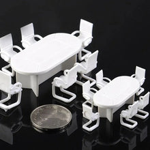 Load image into Gallery viewer, 7 pcs Miniature Conference Table Chair Furniture Set Blank Unpainted Models 1:50/75 Scale DIY Layout Dollhouse Decor Diorama Craft Supplies