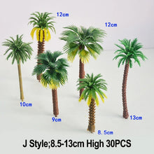 Load image into Gallery viewer, 30/50 pcs Mixed Miniature Coconut Palm Tree Models Train Railway Accessories Beach Seaside Landscape Layout Terrarium Diorama Craft Supplies