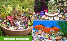 Load image into Gallery viewer, 50 pcs Mixed Miniature Tiny Resin Mushroom Model DIY Scenery Dollhouse Landscape Fairy Garden Accessories Terrarium Diorama Craft Supplies