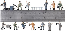 Load image into Gallery viewer, 25pcs Miniature Railway Worker Figures, 1:87 HO Scale Model Train Diorama Supplies