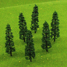 Load image into Gallery viewer, 80 pcs 9cm Miniature Green Pine Tree Model HO Scale 1:87 Train Railway Accessories DIY Scenery Landscape Terrarium Diorama Craft Supplies