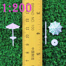 Load image into Gallery viewer, 16pcs Miniature Beach Umbrellas Model, Assorted Colors, 1:50–200 Scale, DIY Diorama Supplies