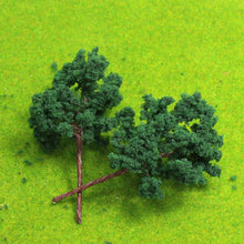 Load image into Gallery viewer, 20 pcs 6.5cm Miniature Green Tree Model Iron Wire Trunk HO Scale 1:87 Train Railway Scene Accessories Terrarium Diorama Craft Supplies