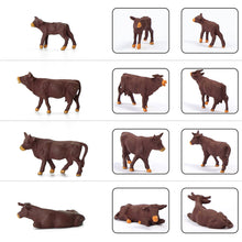 Load image into Gallery viewer, 36 pcs Miniature Shepherd Black Brown Cow Animal 1:87 Figures HO Scale Models Garden Scenery Landscape Layout Accessories Diorama Supplies