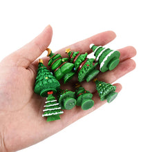 Load image into Gallery viewer, 12pcs Mini Resin Christmas Trees, Tiny Fairy Garden Decorations, Miniature Model Trees for DIY Crafts, Terrarium, Moss, or Holiday Displays
