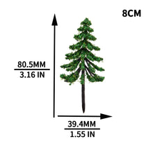 Load image into Gallery viewer, 5pcs Miniature Pine Trees 6/8/10cm for Diorama, Model Railway, Fairy Garden, Terrarium
