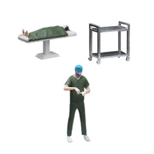 Load image into Gallery viewer, Miniature Doctor Surgery Patient Table Trolley Set People Figure 1:64 Models Building Landscape Scene Accessories Diorama Supplies