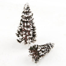 Load image into Gallery viewer, 16 pcs Mixed Miniature Snow Cedar Trees Models Train Railway Accessories Forest Fairy Garden Landscape Terrarium Diorama Craft Supplies