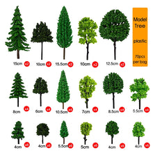Load image into Gallery viewer, Miniature Plastic Model Trees Set β Mixed Sizes 4β15cm β Diorama & Railway Scenery Craft Supplies (70pcs)