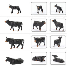 Load image into Gallery viewer, 36 pcs Miniature Shepherd Black Cow Animal 1:87 Figures HO Scale Models Garden Scenery Landscape Layout Scene Accessories Diorama Supplies