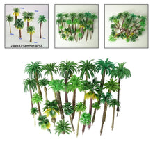 Load image into Gallery viewer, 30/50 pcs Mixed Miniature Coconut Palm Tree Models Train Railway Accessories Beach Seaside Landscape Layout Terrarium Diorama Craft Supplies