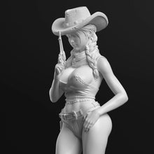 Load image into Gallery viewer, Sexy Cowgirl Unpainted Resin Figure 1/35 1/24 1/12 Scale Unassembled Model
